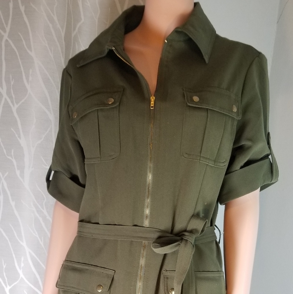 Shelby and Palmer olive green dress
